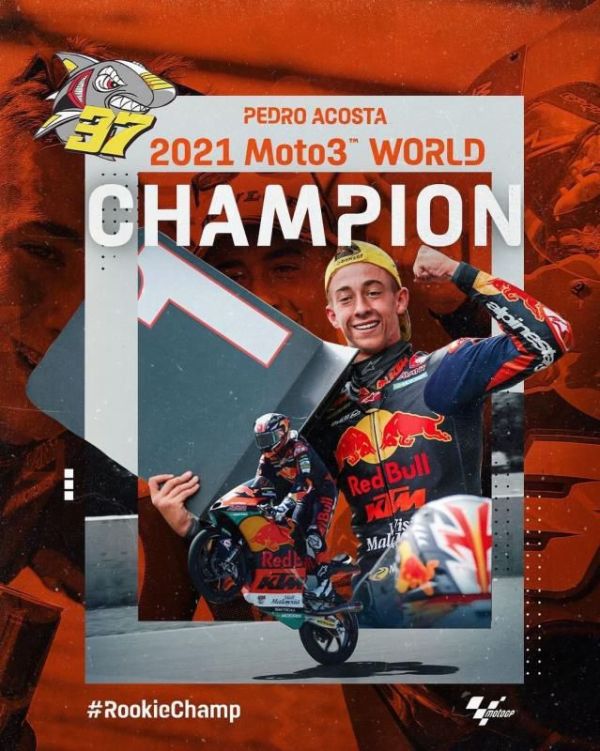 佩德罗·阿科斯塔2021年Moto3世界总冠军！