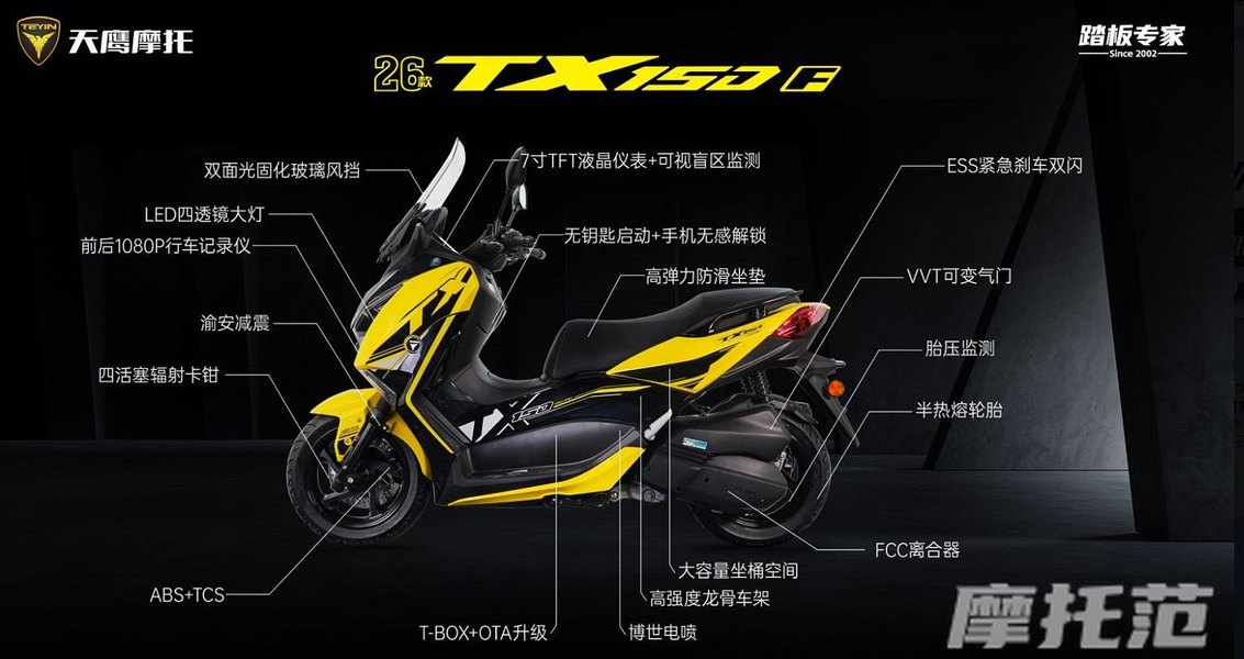 女生选踏板闭眼冲！天鹰2026款TX系列两款神车太香了,摩托范