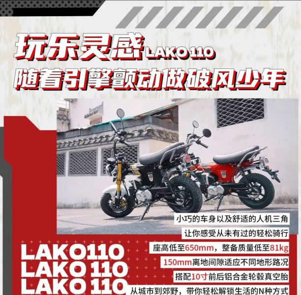 国产长颈鹿来袭!金城发布lako110,满满的复古chooper风格迷你车型