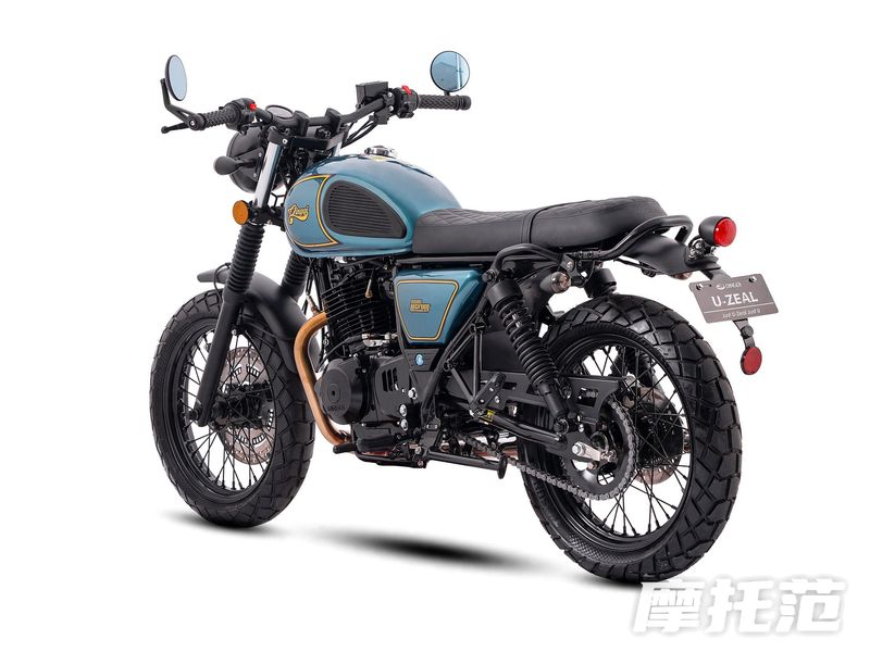 轻骑u侠大脚攀爬者车身线条简洁流畅,圆形复古设计大灯,营造出浓厚的