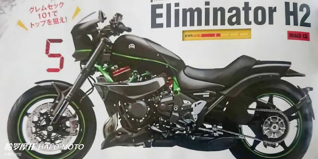 川崎又一款機械增壓美式巡航車明年亮相eliminatorh2超級火神