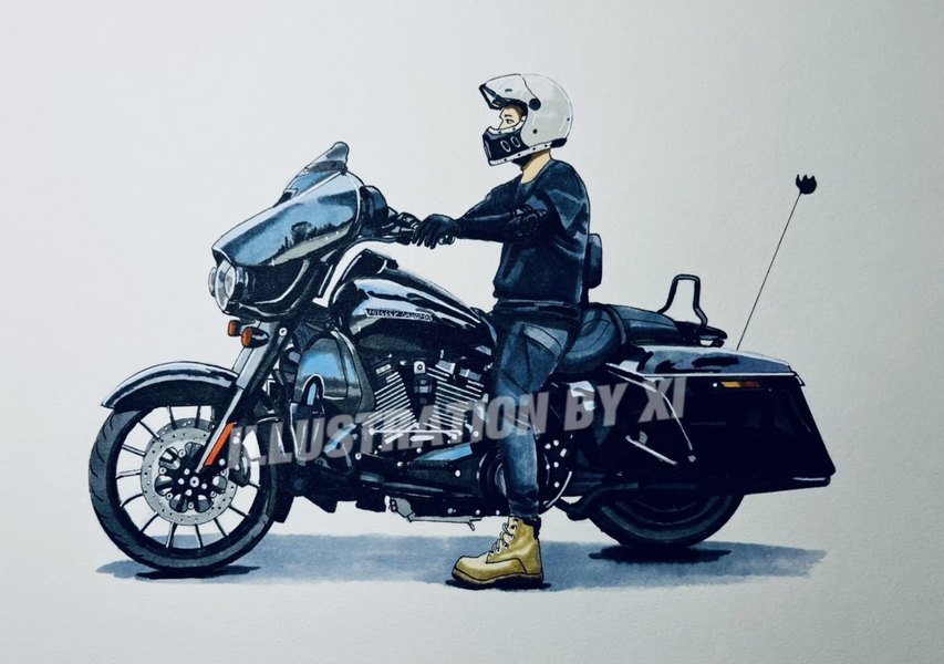 之前几期已经给大家展示了很多手绘过的摩托车,其中有欧洲车也有日系