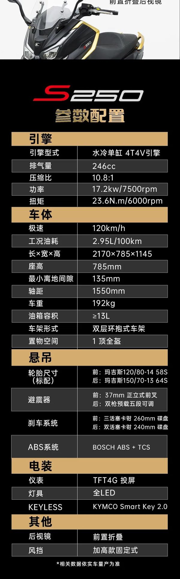 光阳250赛艇参数图片