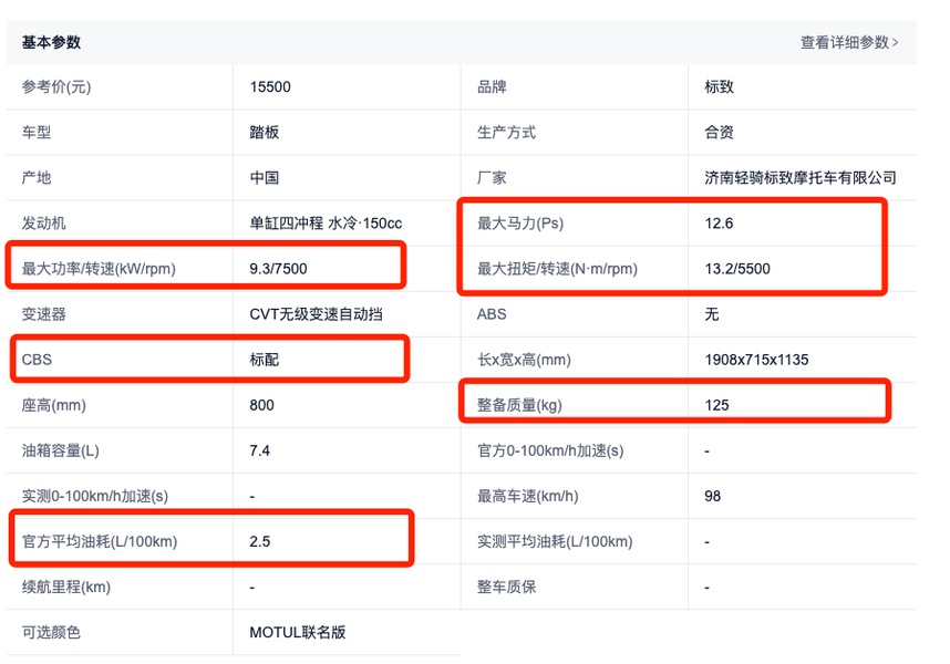 标致sf4150详细参数图片